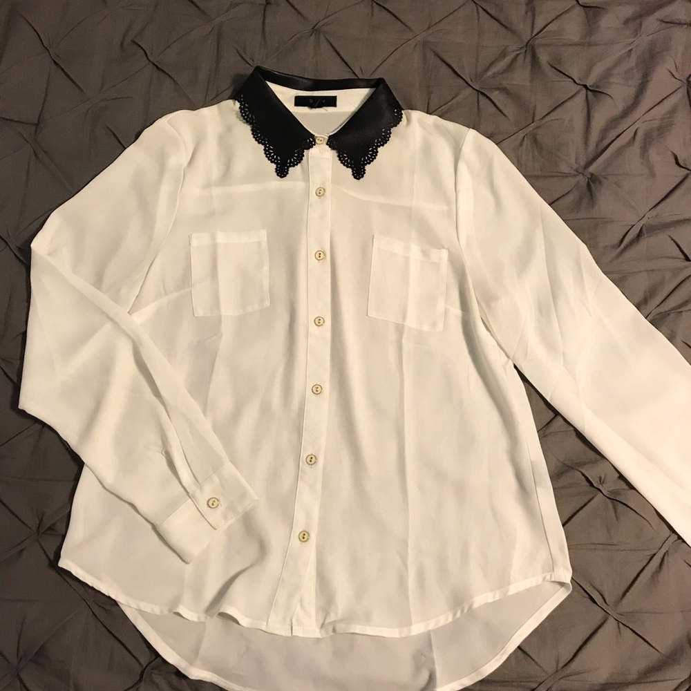 Leather Detailed Blouse